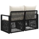 VidaXL Sofa Ogrodowa 2-Liczba miejsc Czarny polirattan