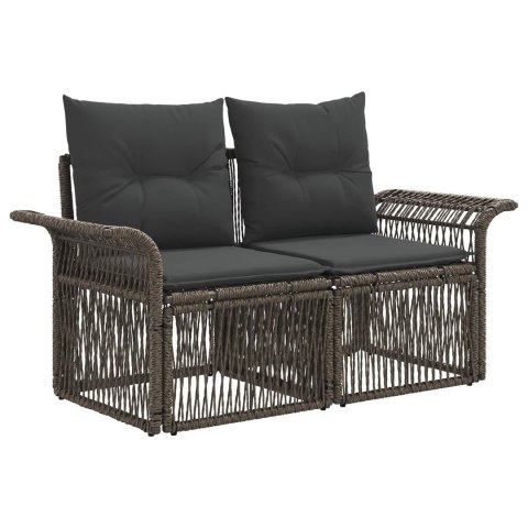 VidaXL Sofa Ogrodowa 2-Liczba miejsc Szary polirattan