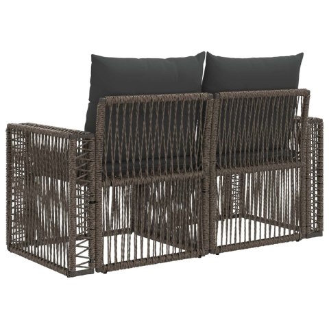 VidaXL Sofa Ogrodowa 2-Liczba miejsc Szary polirattan