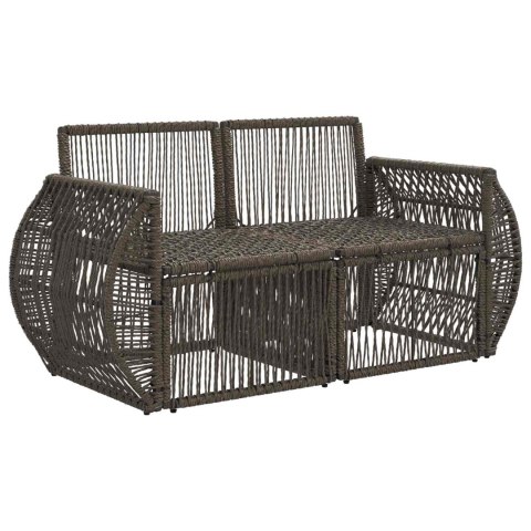 SOFA OGRODOWA 2-LICZBA MIEJSC SZARY POLIRATTAN