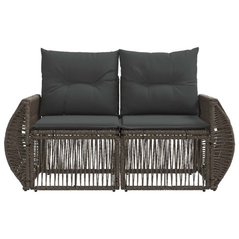SOFA OGRODOWA 2-LICZBA MIEJSC SZARY POLIRATTAN
