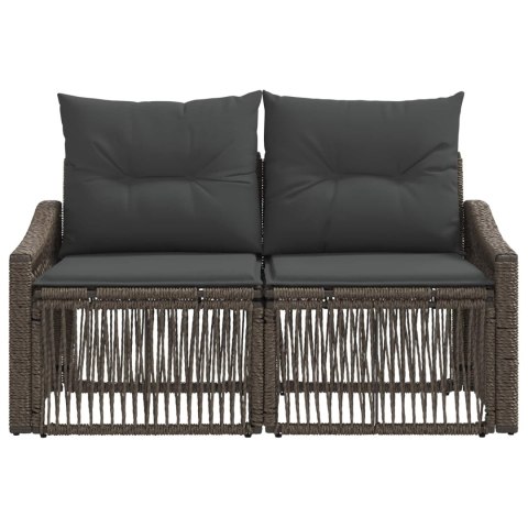 VidaXL Sofa Ogrodowa 2-Liczba miejsc Szary polirattan