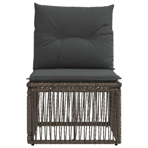 VidaXL Sofa bez podłokietników Szary polirattan