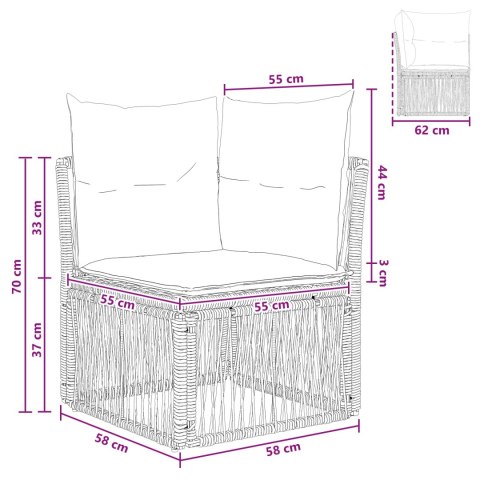 VidaXL Sofa narożna Beżowy polirattan