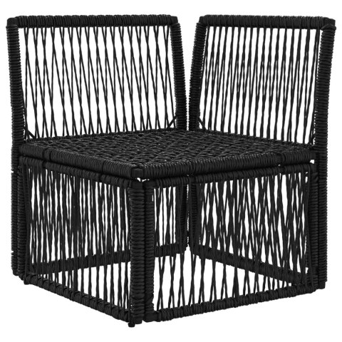 VidaXL Sofa narożna Czarny polirattan
