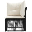 VidaXL Sofa narożna Czarny polirattan
