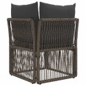 VidaXL Sofa narożna Szary polirattan