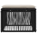 VidaXL Taboret Czarny polirattan