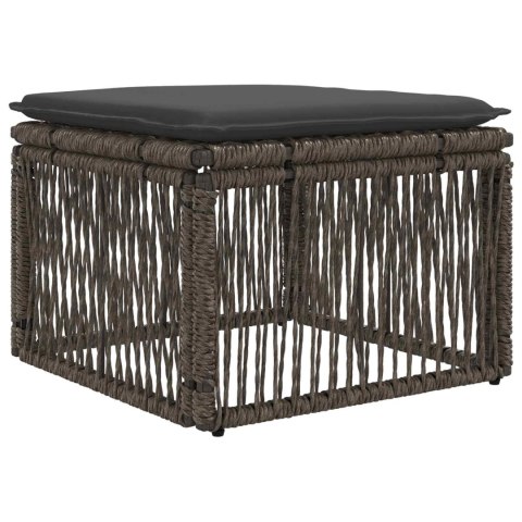 VidaXL Taboret Szary polirattan