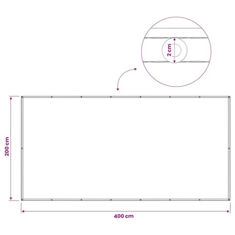 EKRAN PRYWATNOŚCI BALKONOWEJ 200X400CM TKANINA Z POWŁOKĄ PU