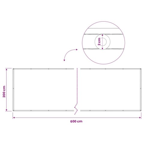 EKRAN PRYWATNOŚCI BALKONOWEJ 200X600CM TKANINA Z POWŁOKĄ PU