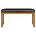 VidaXL Ławka jadalniana 95 x 32 x 45 cm Dąb lite Czarny