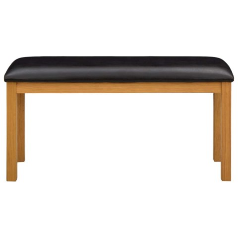VidaXL Ławka jadalniana 95 x 32 x 45 cm Dąb lite Czarny