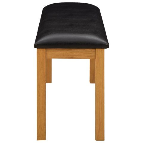 VidaXL Ławka jadalniana 95 x 32 x 45 cm Dąb lite Czarny