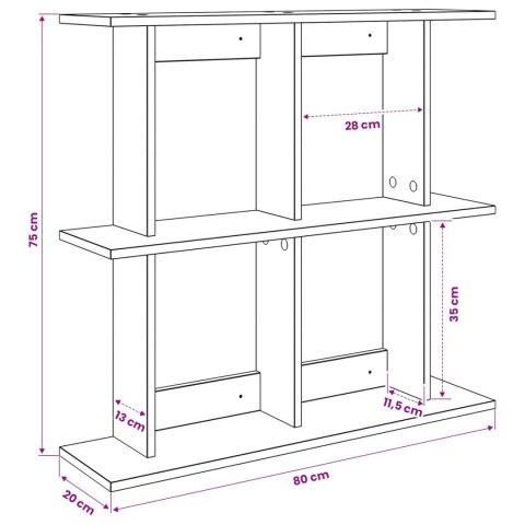VidaXL Półka ścienna Do montażu na ścianie Biały 80 x 20 x 75 cm