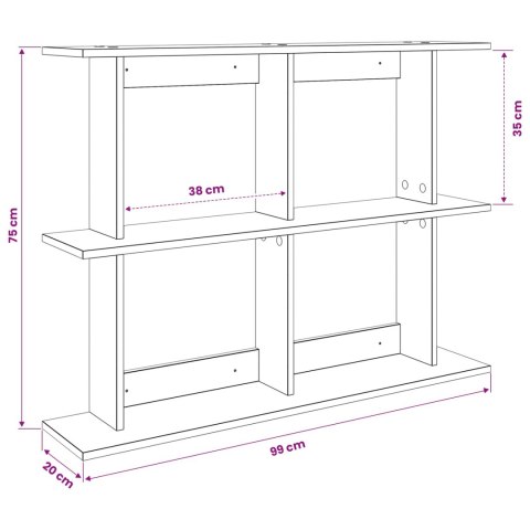 VidaXL Półka ścienna Do montażu na ścianie brązowy 100 x 20 x 75 cm
