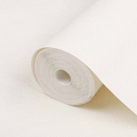 VidaXL Tapeta 3D Solid kremowobiały 10 x 0,53 m Tkanina nienałożona