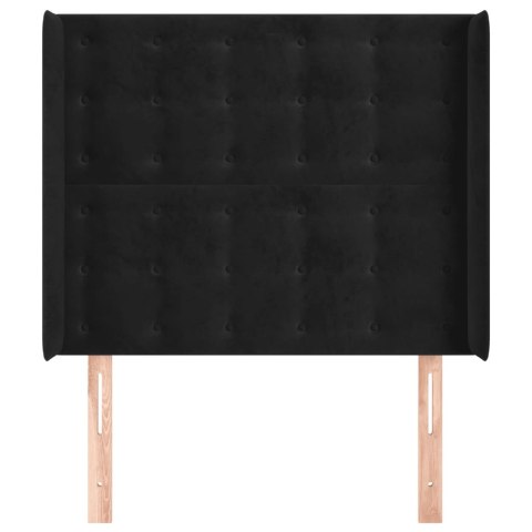 ZAGŁÓWEK USZAK CZARNY 103X16X118/128CM AKSAMIT