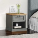 SZAFKA NOCNA VIGO SZARA 42X35X40CM LITE DREWNO SOSNOWE
