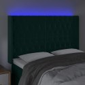 ZAGŁÓWEK DO ŁÓŻKA Z LED CIEMNOZIELONY 147X16X118/128CM AKSAMIT