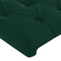 ZAGŁÓWEK DO ŁÓŻKA Z LED CIEMNOZIELONY 147X16X118/128CM AKSAMIT