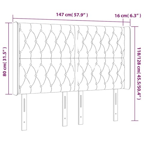 ZAGŁÓWEK DO ŁÓŻKA Z LED CIEMNOZIELONY 147X16X118/128CM AKSAMIT