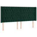 ZAGŁÓWEK DO ŁÓŻKA Z LED CIEMNOZIELONY 203X16X118/128CM AKSAMIT