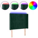 ZAGŁÓWEK DO ŁÓŻKA Z LED CIEMNOZIELONY 83X16X118/128CM AKSAMIT