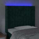 ZAGŁÓWEK DO ŁÓŻKA Z LED CIEMNOZIELONY 83X16X118/128CM AKSAMIT