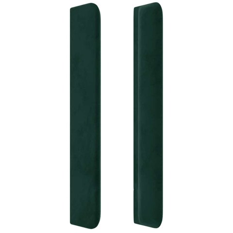 ZAGŁÓWEK DO ŁÓŻKA Z LED CIEMNOZIELONY 83X16X118/128CM AKSAMIT