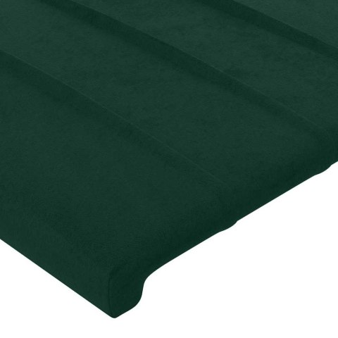 ZAGŁÓWEK DO ŁÓŻKA Z LED CIEMNOZIELONY 83X16X118/128CM AKSAMIT