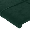 ZAGŁÓWEK DO ŁÓŻKA Z LED CIEMNOZIELONY 83X16X118/128CM AKSAMIT