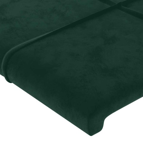 ZAGŁÓWEK DO ŁÓŻKA Z LED CIEMNOZIELONY 83X16X118/128CM AKSAMIT