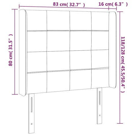 ZAGŁÓWEK DO ŁÓŻKA Z LED CIEMNOZIELONY 83X16X118/128CM AKSAMIT
