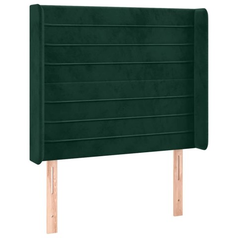 ZAGŁÓWEK DO ŁÓŻKA Z LED CIEMNOZIELONY 93X16X118/128CM AKSAMIT