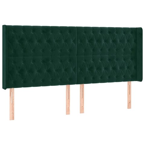 ZAGŁÓWEK USZAK CIEMNOZIELONY 203X16X118/128CM AKSAMIT