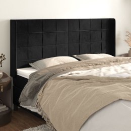 ZAGŁÓWEK USZAK CZARNY 203X16X118/128CM AKSAMIT