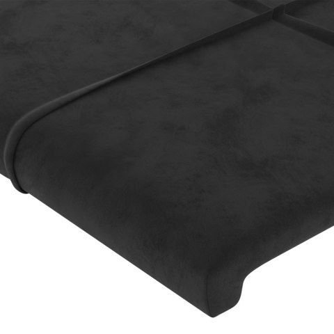 ZAGŁÓWEK USZAK CZARNY 203X16X118/128CM AKSAMIT