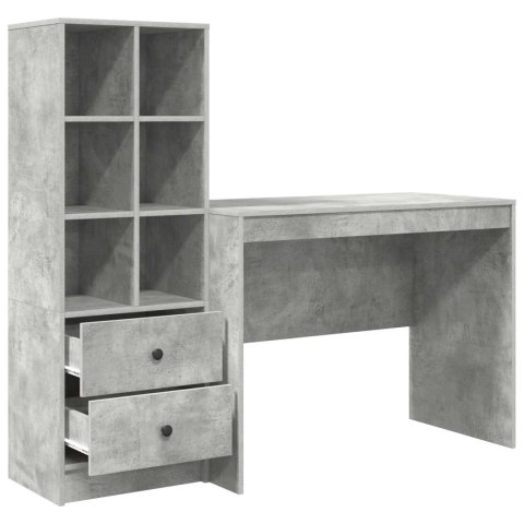 VidaXL Biurko z szufladą 2 pcs Betonowy szary