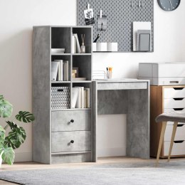 VidaXL Biurko z szufladą z półką 2 pcs Betonowy szary
