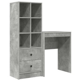 VidaXL Biurko z szufladą z półką 2 pcs Betonowy szary