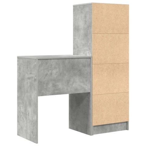 VidaXL Biurko z szufladą z półką 2 pcs Betonowy szary