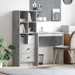 VidaXL Biurko z szufladą z półką 2 pcs Betonowy szary