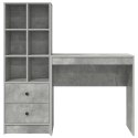 VidaXL Biurko z szufladą z półką 2 pcs Betonowy szary