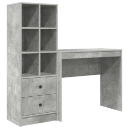 VidaXL Biurko z szufladą z półką 2 pcs Betonowy szary