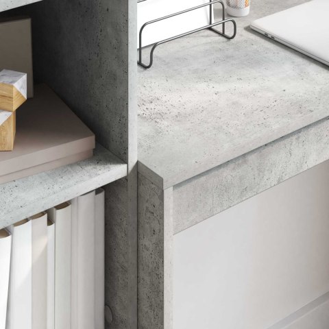 VidaXL Biurko z szufladą z półką 2 pcs Betonowy szary