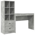 VidaXL Biurko z szufladą z półką 2 pcs Betonowy szary