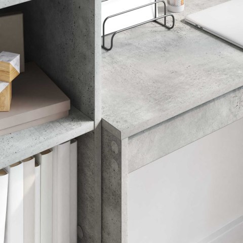 VidaXL Biurko z szufladą z półką 2 pcs Betonowy szary