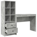 VidaXL Biurko z szufladą z półką 2 pcs Betonowy szary