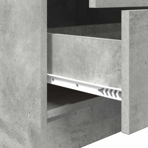 VidaXL Biurko z szufladą z półką 2 pcs Betonowy szary